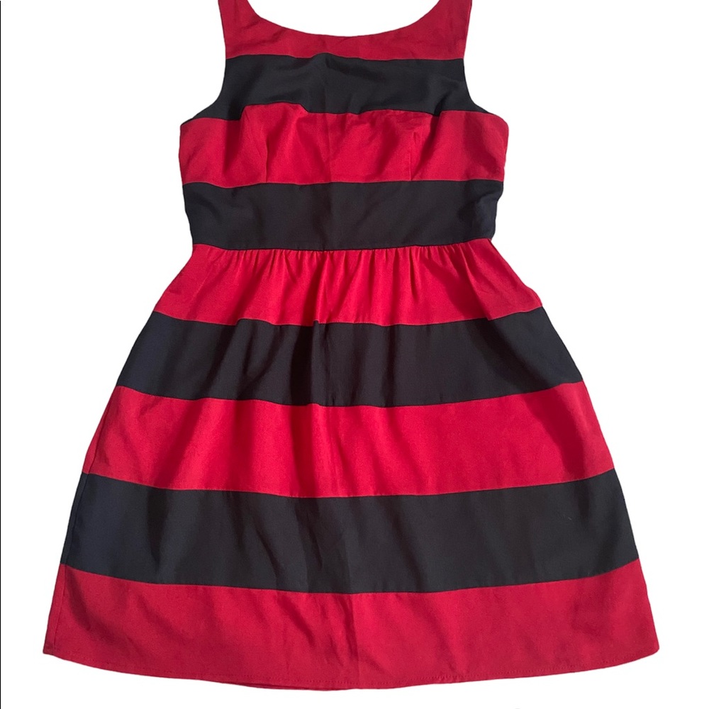 EUC Junior’s Size 13/14 Red & Black Striped Dress